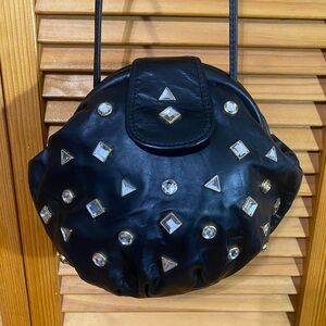 Vintage Y & S: Bedazzled, leather crossbody clutch